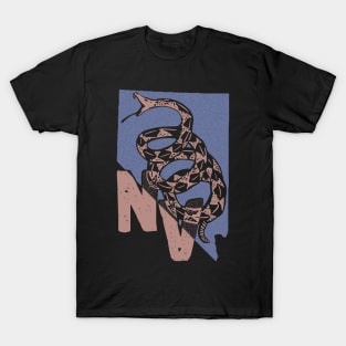 Distressed Vintage Style Nevada Gadsden  Snake T-Shirt